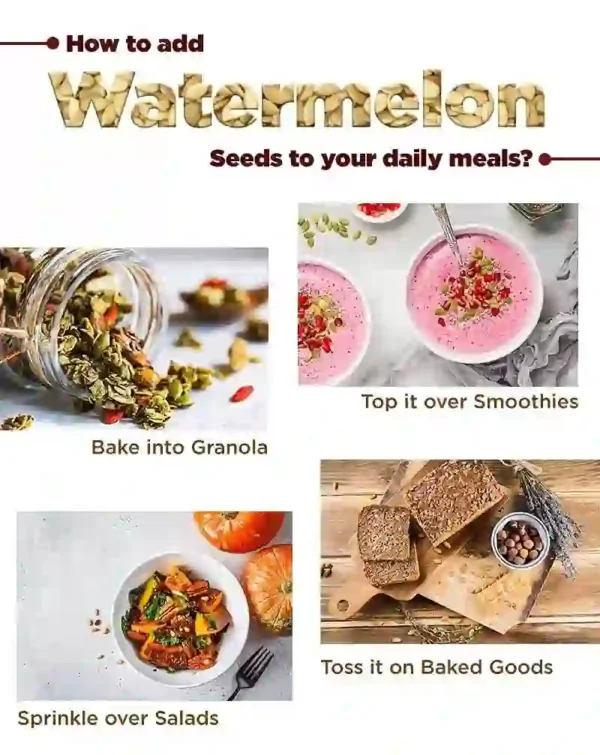 Sprinkled watermelon seeds on Greek yogurt as high-protein breakfast topping