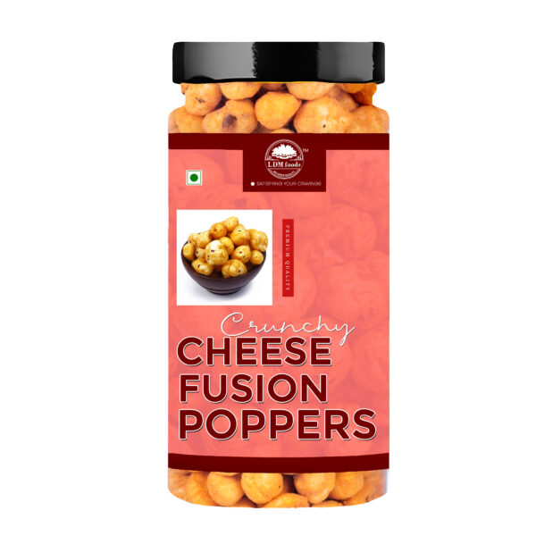 Crunchy cheese-coated makhana poppers in a bowl – high-protein, gluten-free healthy snack