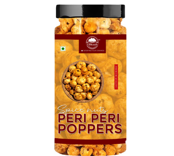 Spice Nuts peri peri makhana in bowl with chili garnish