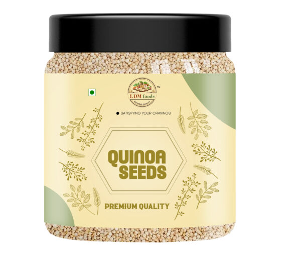 Protein-rich quinoa seeds in resealable pack
