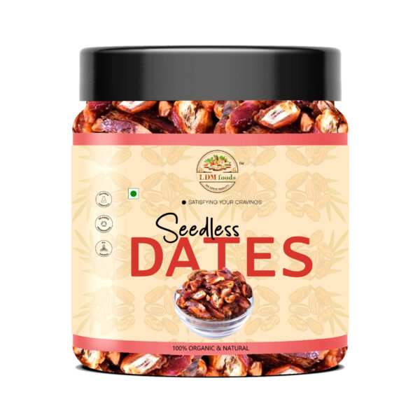 Plump seedless medjool dates in basket