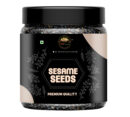 Calcium-rich unhulled sesame seeds close-up